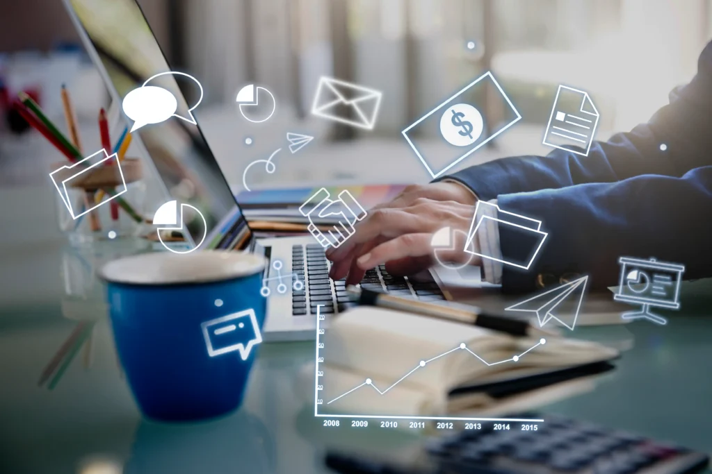 Digital marketing freelancer in thrissur working on a laptop with full confidence.